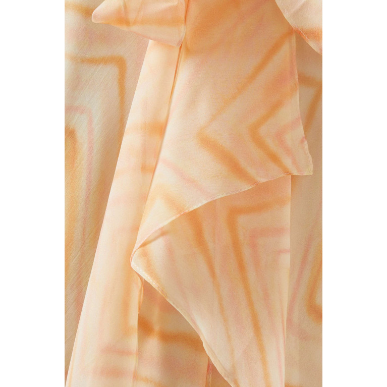 Designer’s Empire - Embellished Geometric-print Maxi Dress in Chiffon