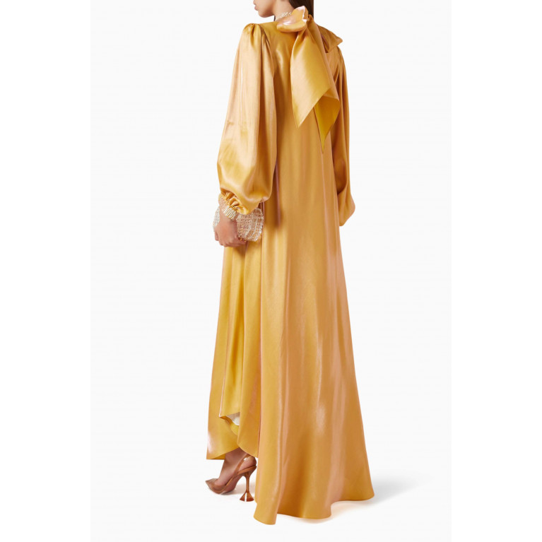Designer’s Empire - Embellished Maxi Dress in Metallic Linen