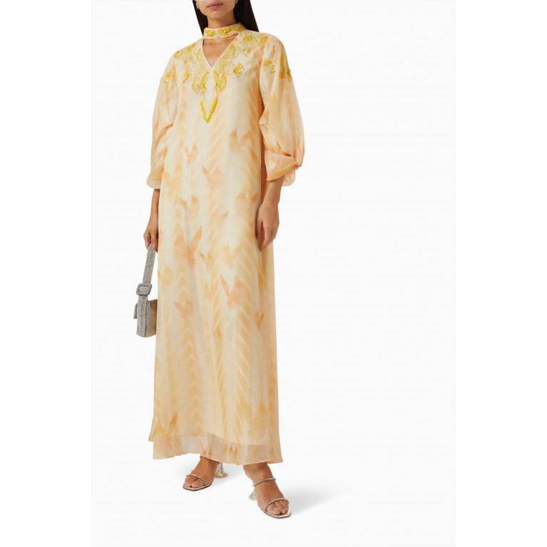 Moonoir - Bead-embellished Dress in Linen