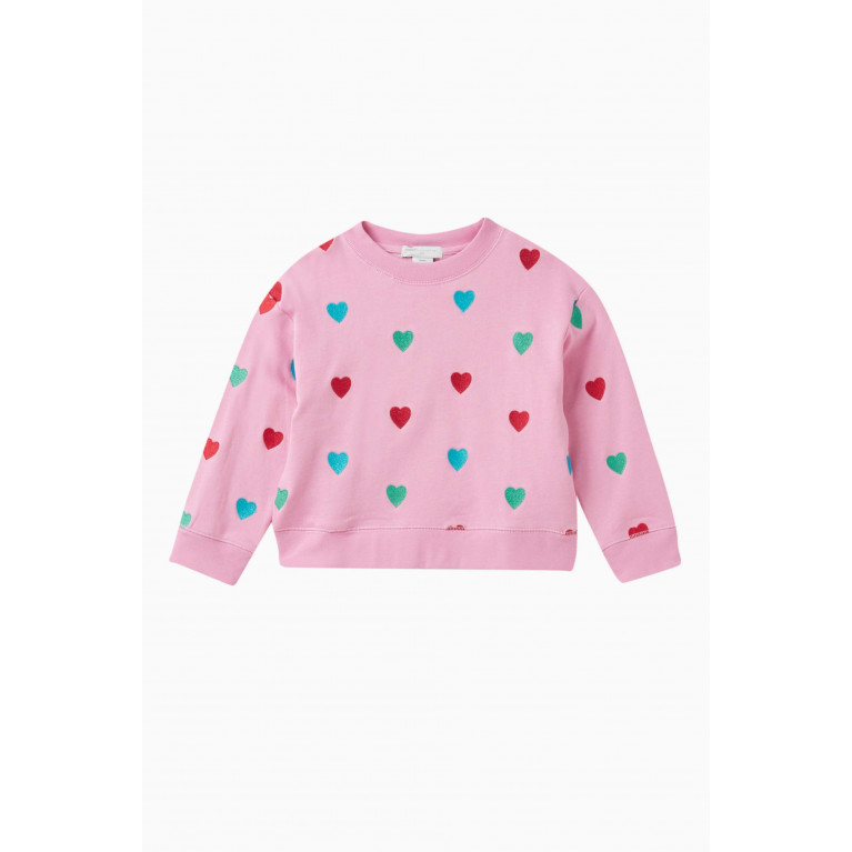 Stella McCartney - Heart-embroidered Sweatshirt in Organic Cotton