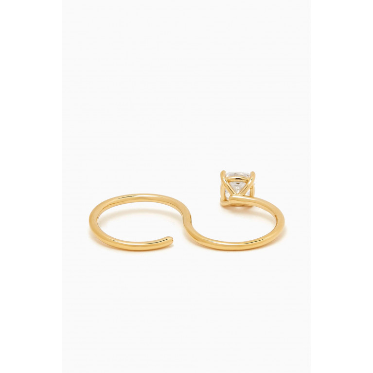 PDPAOLA - Olympia Two Finger Ring in 18kt Gold-plated Sterling SIlver