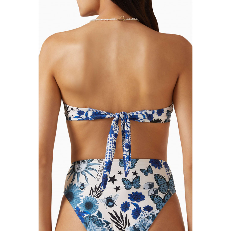 Agua Bendita - Darya Embroidered Bandeau Bikini Top