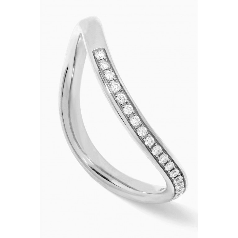 HIBA JABER - Infinity Diamond Ring in 18k White Gold