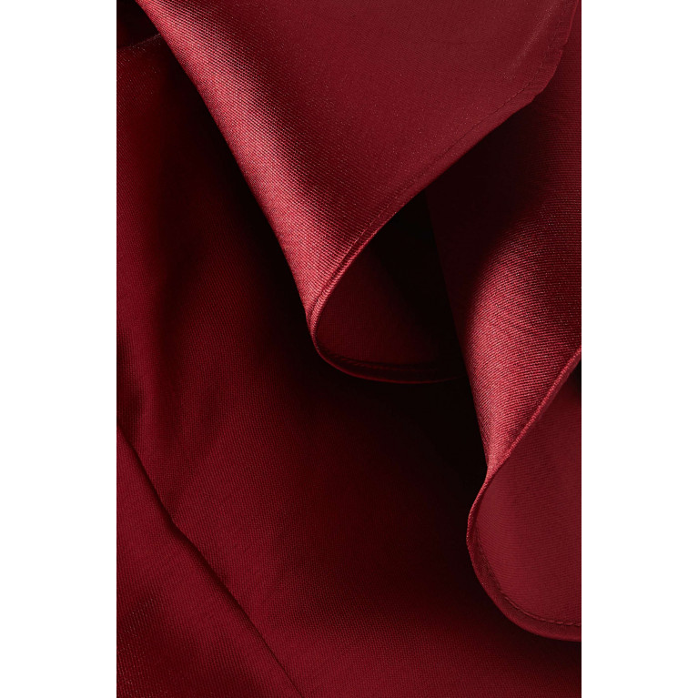 NASS - Ruffle-sleeve Maxi Dress in Mikado Red