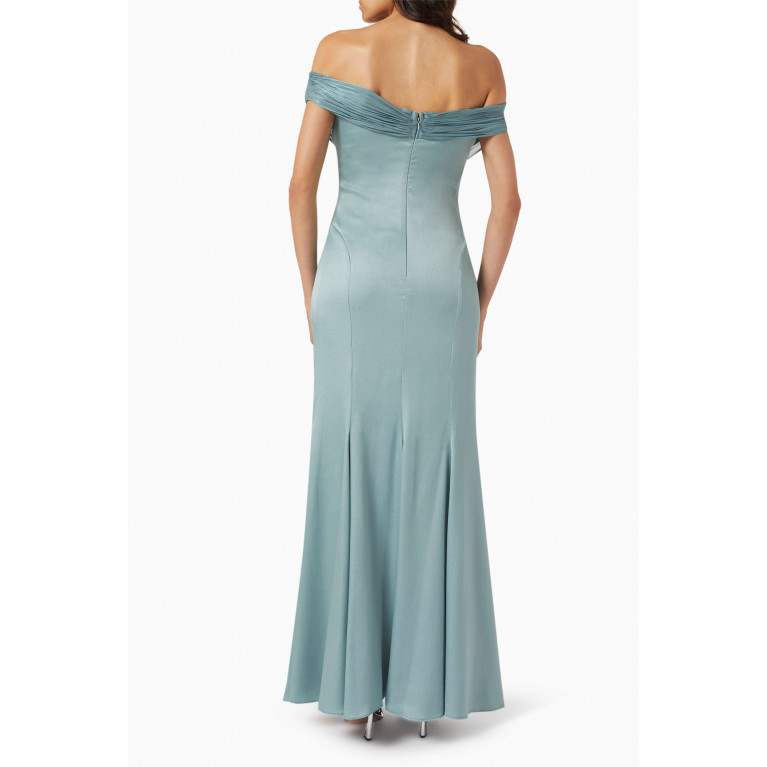 NASS - Bead-embellished Maxi Dress in Crepe Green