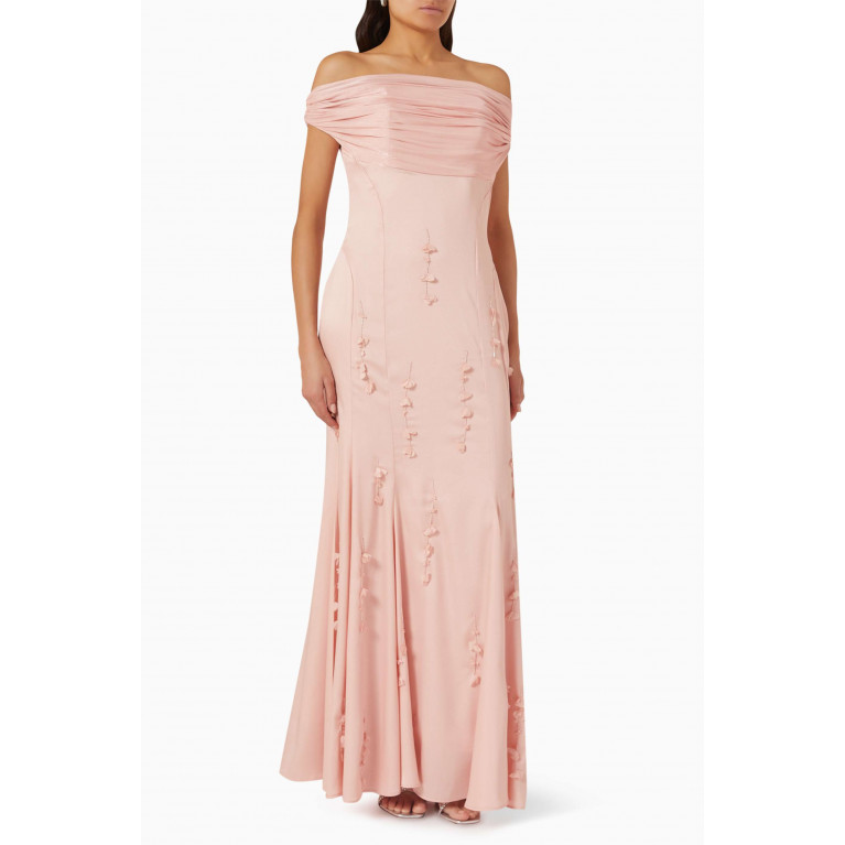 NASS - Bead-embellished Maxi Dress in Crepe Pink