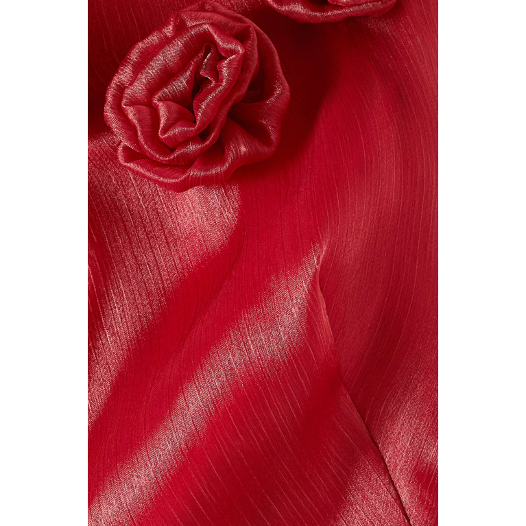 Amri - Floral-applique Maxi Dress Pink