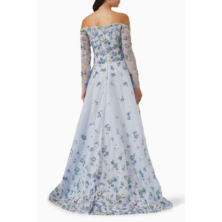 Saiid Kobeisy - All-over Beaded Gown in Tulle