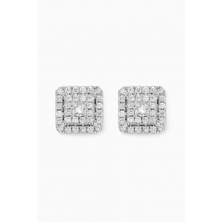 Damas - OneSixEight Diamond Earrings in 18kt White Gold