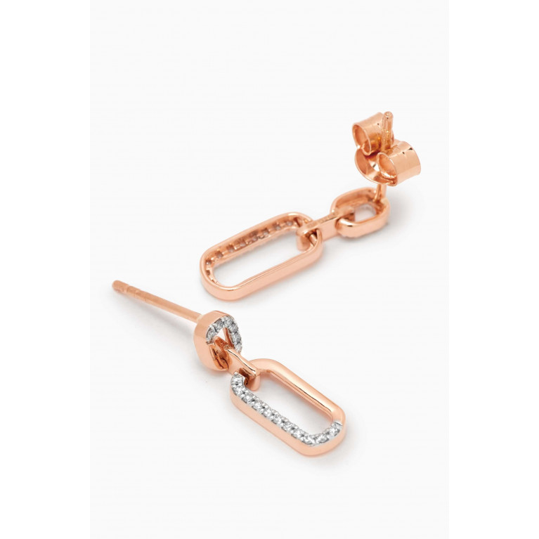 Damas - Lync Diamond Drop Earrings in 18kt Rose Gold