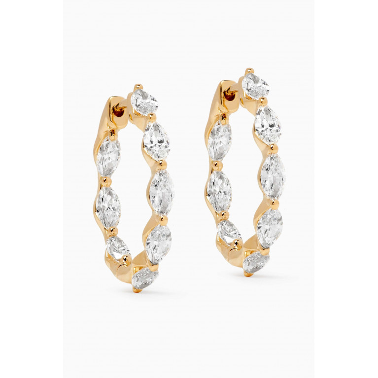 Fergus James - Marquise Diamond Hoops in 18kt Yellow Gold