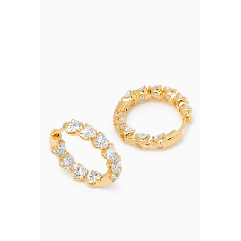 Fergus James - Heart Diamond Hoop Earrings in in 18kt Yellow Gold