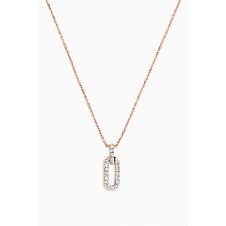 Damas - Lync Chain Diamond Necklace in 18kt Rose Golld