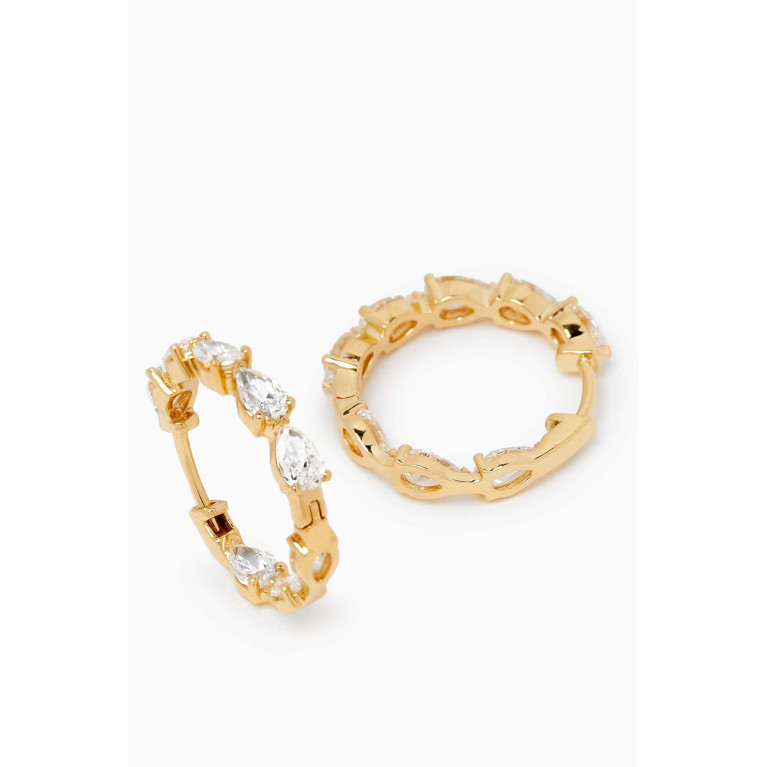 Fergus James - Pear Diamond Hoop Earrings in 18kt Gold