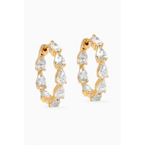 Fergus James - Pear Diamond Hoop Earrings in 18kt Gold