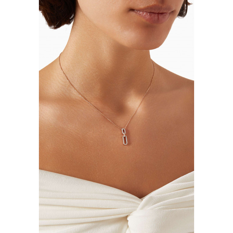 Damas - Lync Chain Diamond Necklace in 18kt Rose Gold