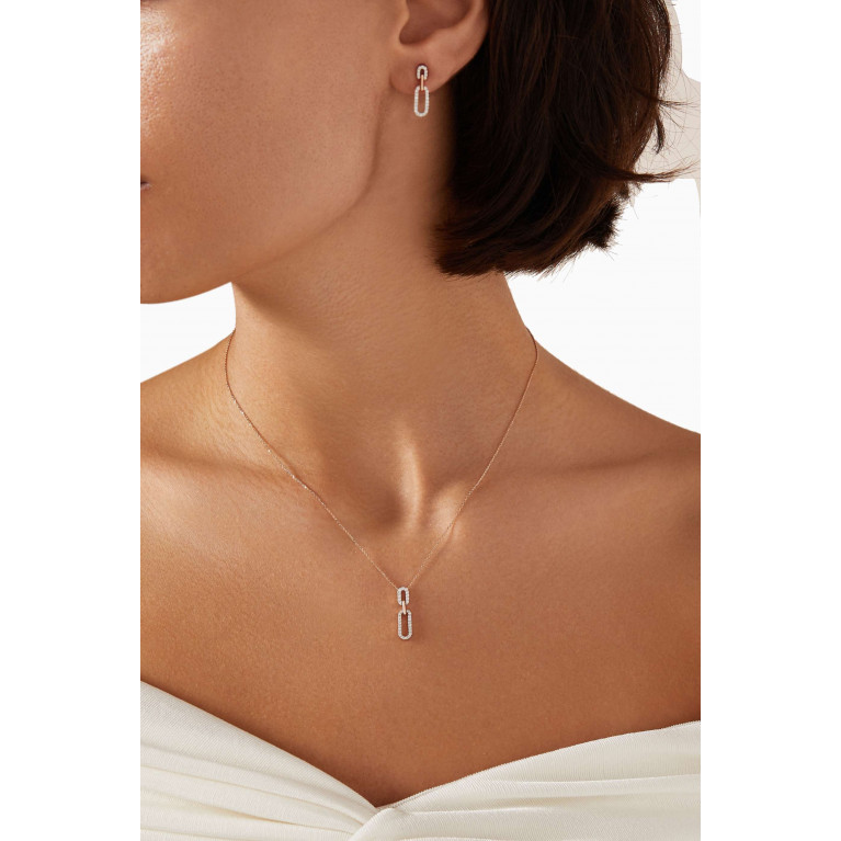 Damas - Lync Chain Diamond Necklace in 18kt Rose Gold