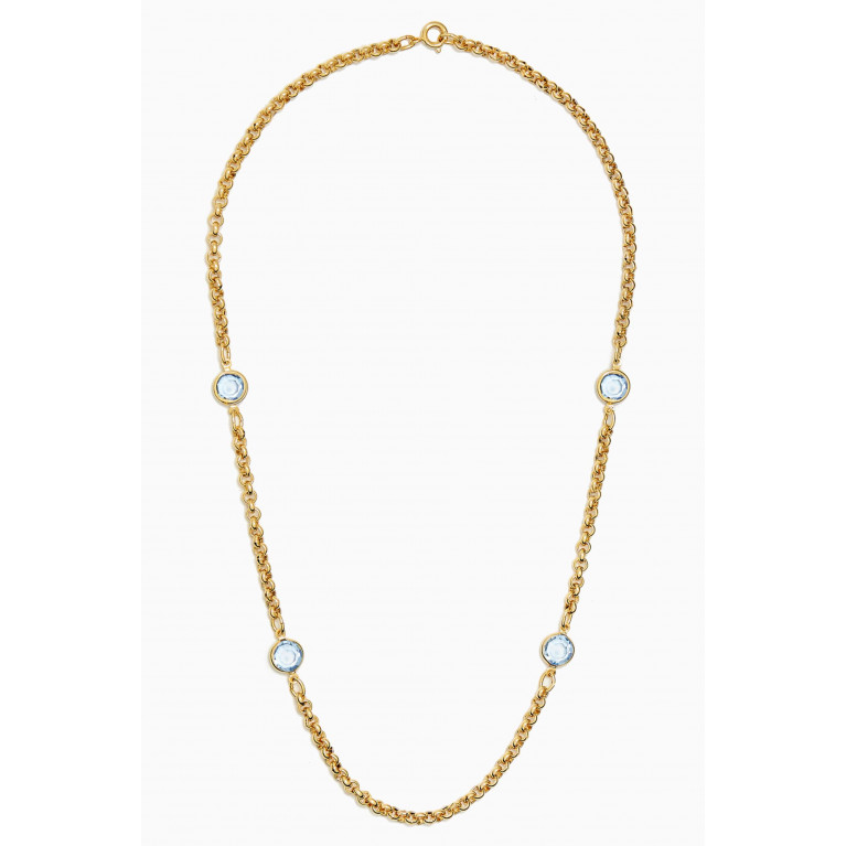 Susan Caplan - Rediscovered 1990s Vintage Faux Aquamarine Necklace