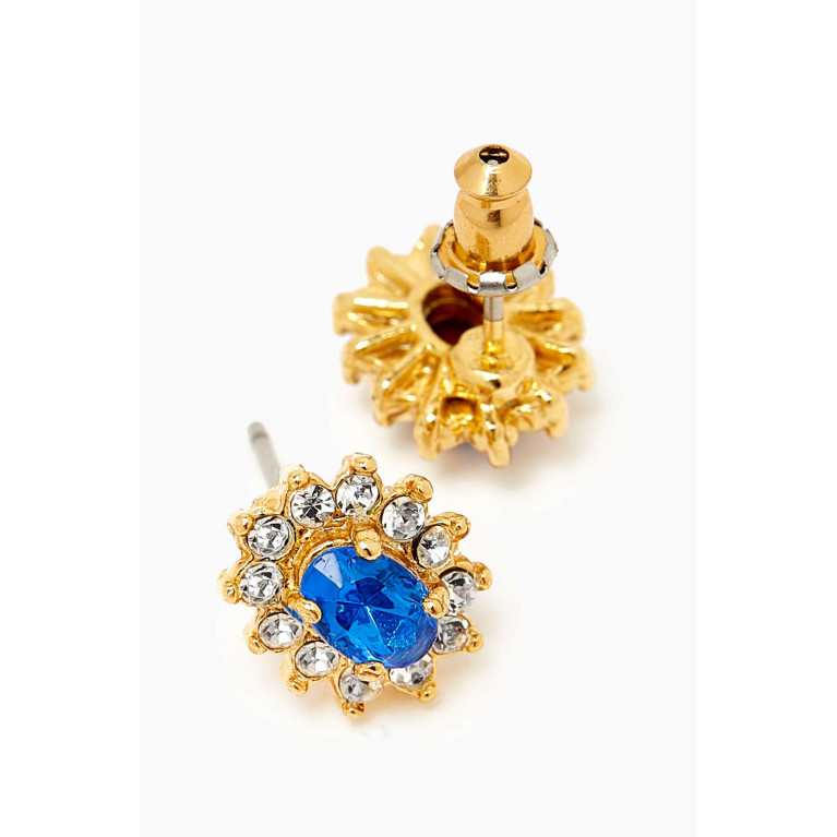 Susan Caplan - Rediscovered 1980s Vintage Faux Sapphire Earrings