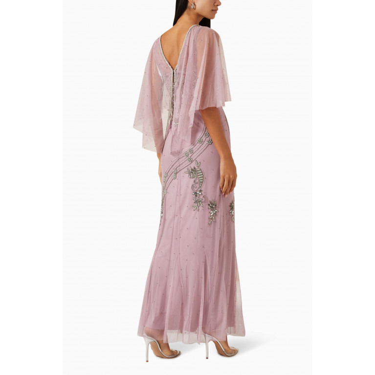 Frock&Frill - Embellished Cape-sleeve Dress
