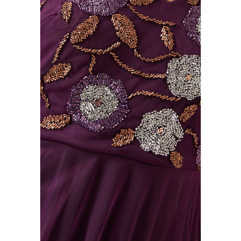Frock&Frill - Embellished Hanky-hem Midi Dress in Tulle