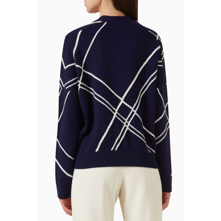 Maje - Striped Embellished Cardigan in Wool-blend