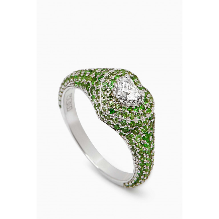 MKS Jewellery - Tsavorite Diamond Pinky Ring in 18kt Gold