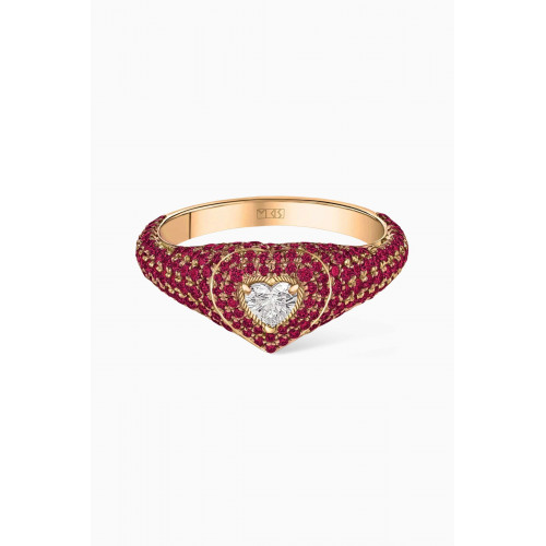 MKS Jewellery - Ruby & Diamond Pinky Ring in 18kt Gold