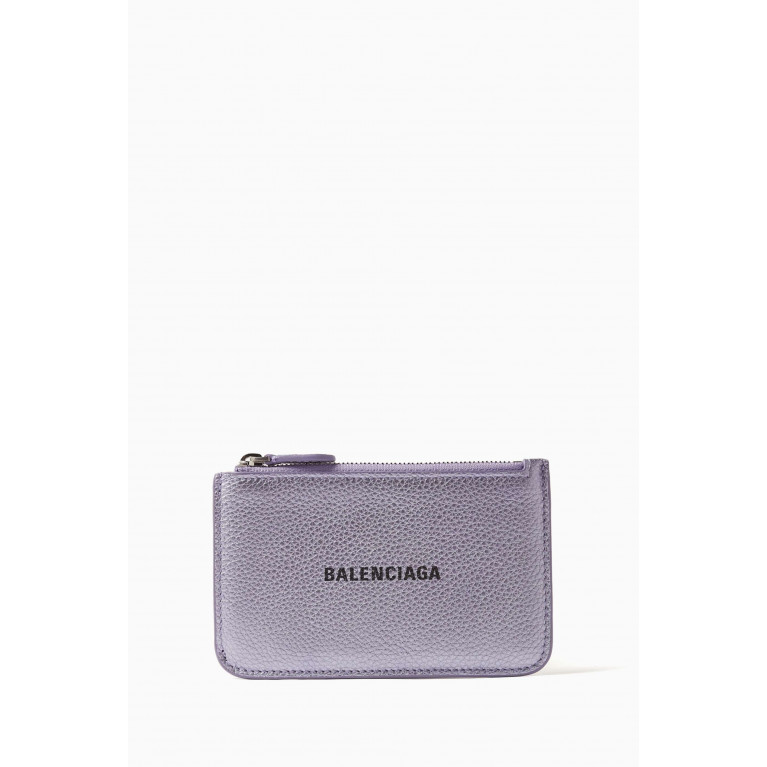 Balenciaga - Large Cash Long Coin & Card Holder in Metallic Grained Calfskin