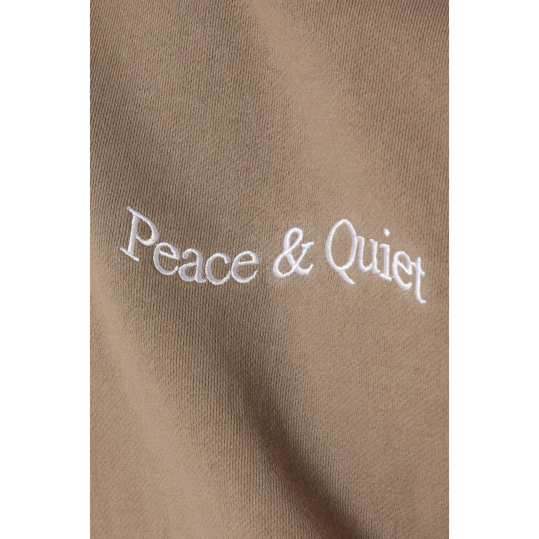 Museum of Peace & Quiet - Wordmark Hoodie in Cotton Loopback Brown