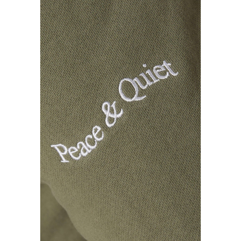 Museum of Peace & Quiet - Wordmark Sweatpants in Cotton Jersey Green