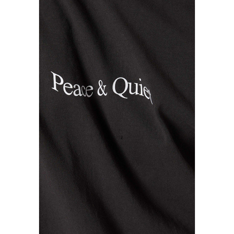 Museum of Peace & Quiet - Wordmark Logo T-shirt in Cotton Jersey Black