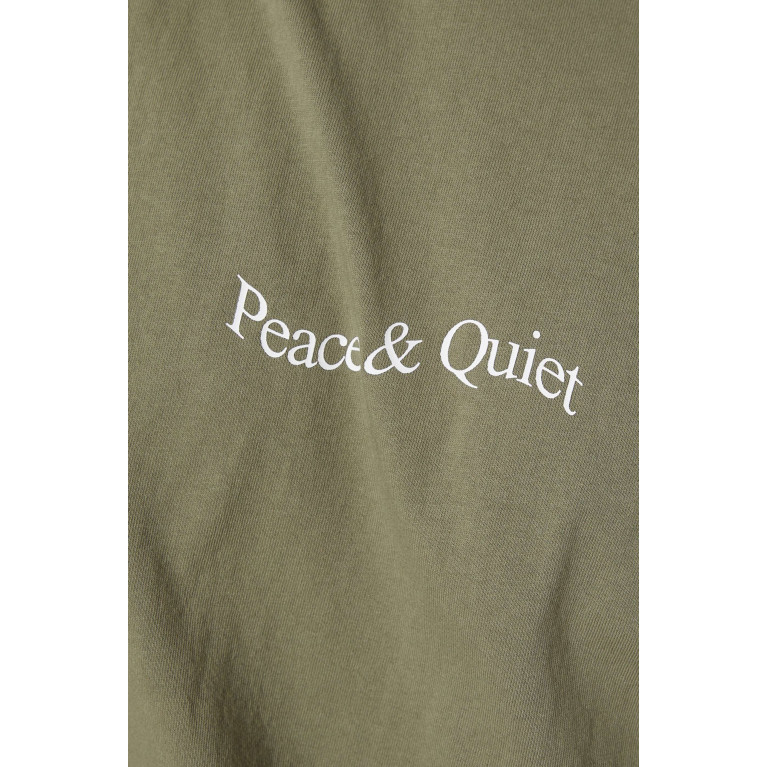 Museum of Peace & Quiet - Wordmark Logo T-shirt in Cotton Jersey Green