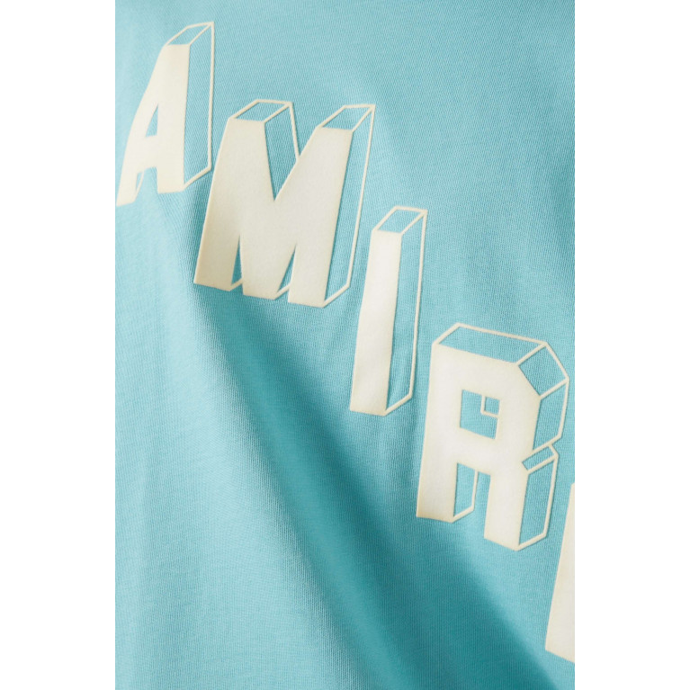 Amiri - Flocked Hockey Skater T-shirt in Cotton Jersey Blue
