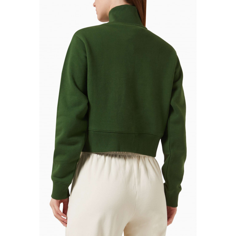 Kith - Hunter II Kith Script Quarter Zip Sweatshirt in Cotton-fleece Green
