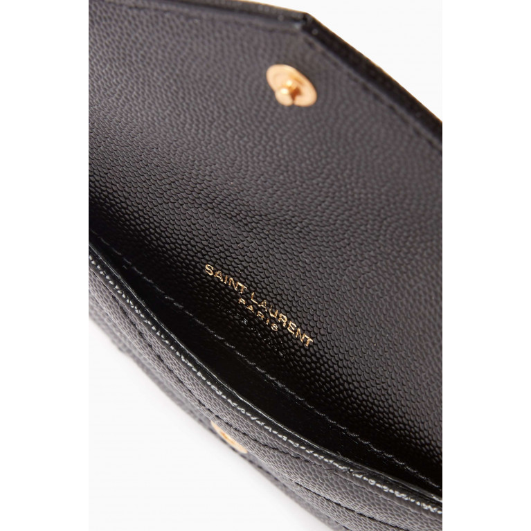 Saint Laurent - Cassandre Matelassé Fragments Flap Card Case in Grain De Poudre Embossed Leather