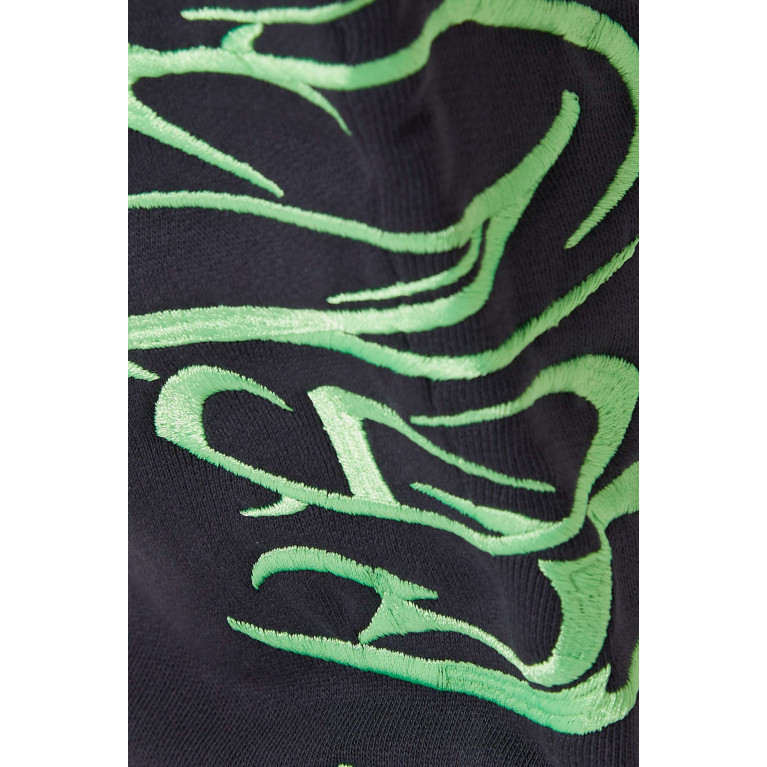 Les Benjamins - Logo-embroidered Sweatpants in Cotton Black
