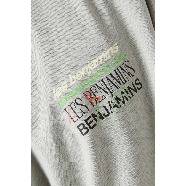 Les Benjamins - Relaxed Graphic-print T-shirt in Cotton-jersey Grey