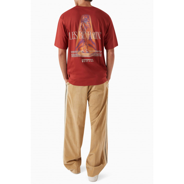 Les Benjamins - Graphic-print T-shirt in Cotton-jersey Red