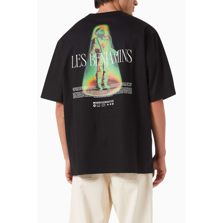 Les Benjamins - Oversized Graphic-print T-shirt in Cotton-jersey Black
