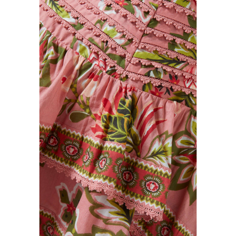 Farm Rio - Aura Floral-print Mini Skirt in Cotton