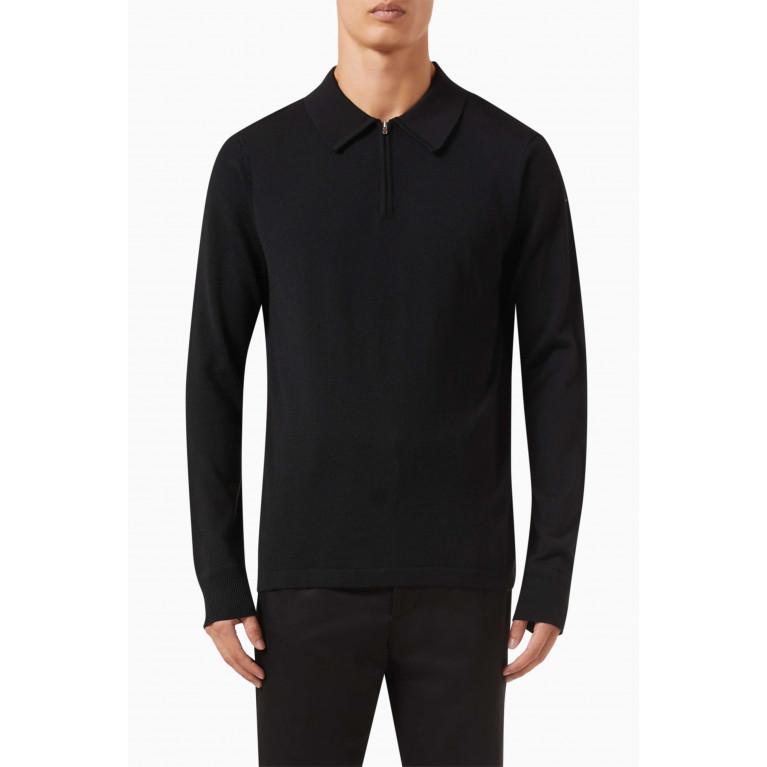 Sandro - Polo Sweater in Wool Blend Knit