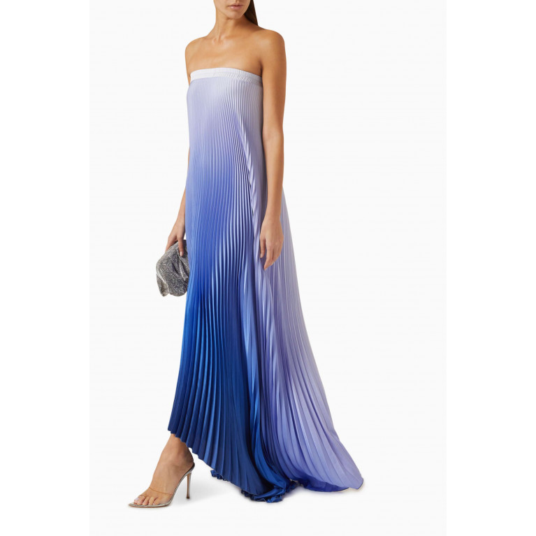 L'idee - Bisous Strapless Maxi Gown in Plissé