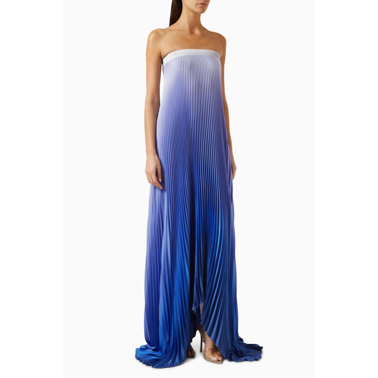 L'idee - Bisous Strapless Maxi Gown in Plissé