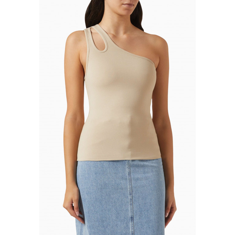 Mossman - Vice Tank Top in Rayon Neutral