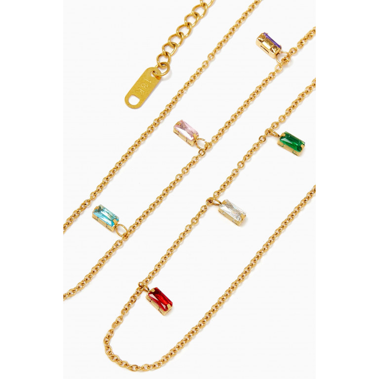 The Jewels Jar - Kiara Charm Necklace in 18kt Gold-plated Stainless Steel
