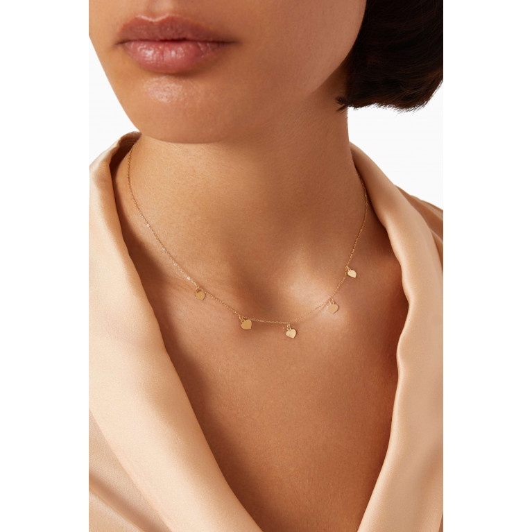 M's Gems - Viviana Heart Charm Necklace in 18kt Gold