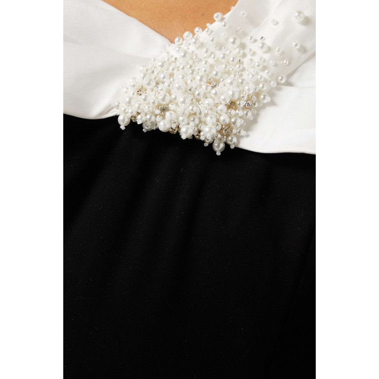 ILLUSTRELLA - Linda Cape-shawl Maxi Dress in Silk-taffeta & Crepe