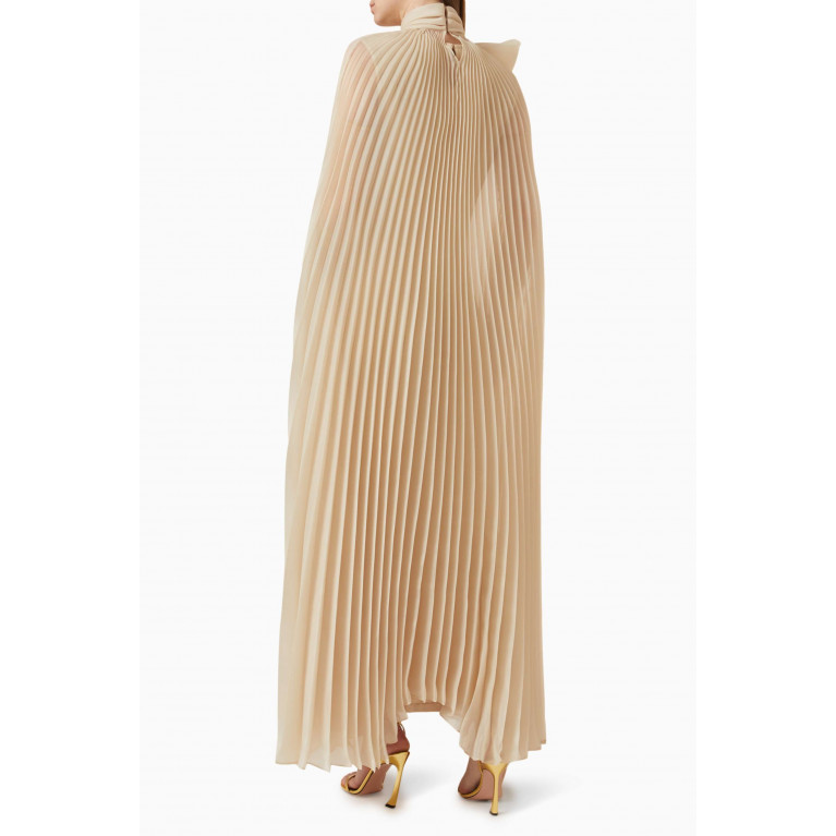 ILLUSTRELLA - Claudina Pleated Maxi Dress in Silk-taffeta & Tulle