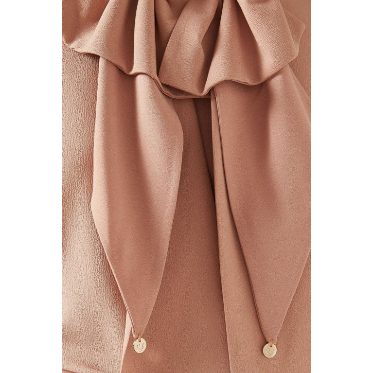 Mimya - Bow-tie Shirt in Crepe Neutral